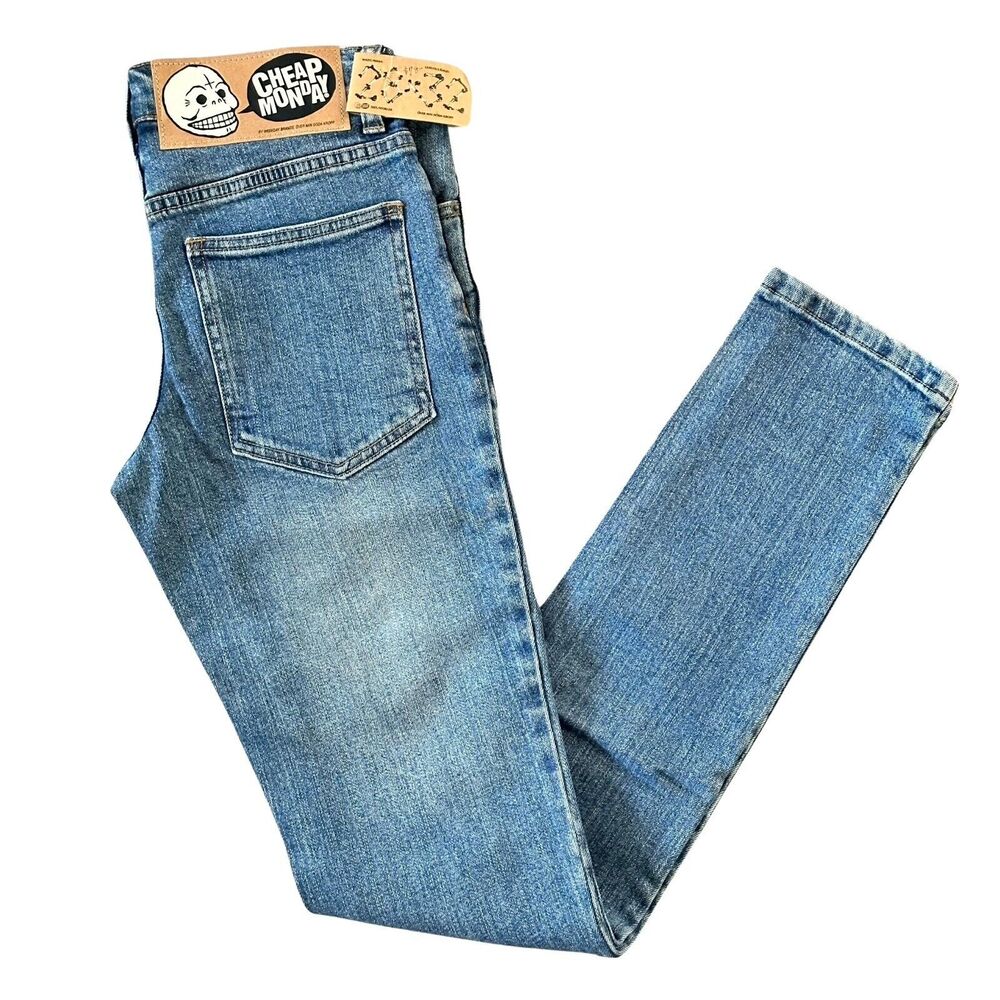Cheap Monday Tight Dark Clean Wash Slim Fit Blue Jeans Size 28 (27) x 32 NWT $78